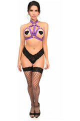 Daisy Corsets BOXED Dark Purple Stretchy Body Harness w/Gold Hardware - Daisy Corsets - Flyclothing LLC