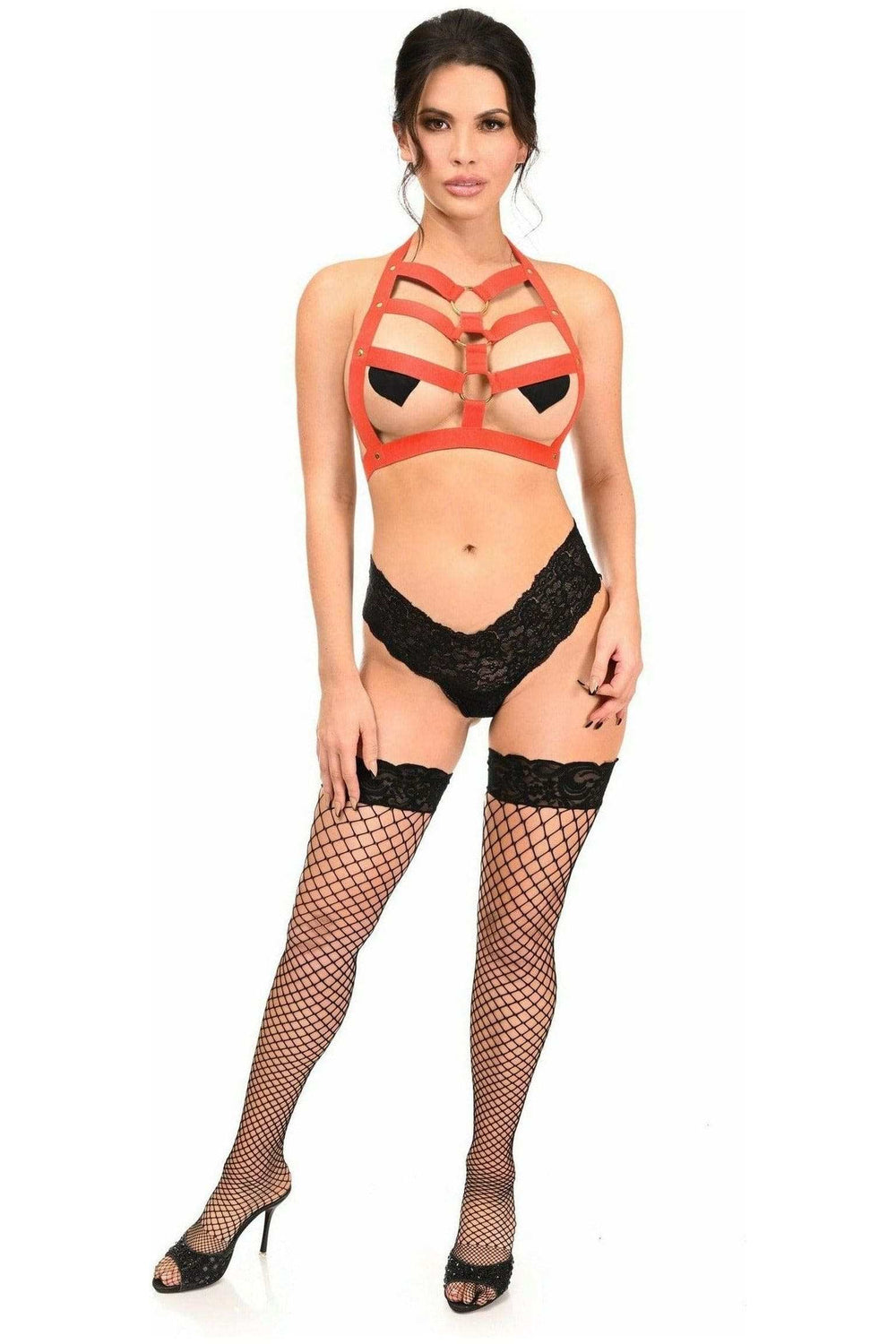Daisy Corsets BOXED Red Stretchy Body Harness w/Gold Hardware - Daisy Corsets - Flyclothing LLC