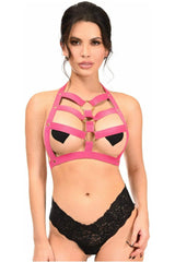 Daisy Corsets BOXED Hot Pink Stretchy Body Harness w/Gold Hardware - Daisy Corsets - Flyclothing LLC