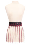 Daisy Corsets Black Faux Leather & Pink Metallic Chain Fringe Skirt - Daisy Corsets