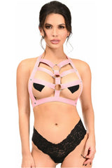Daisy Corsets BOXED Lt Pink Stretchy Body Harness w/Silver Hardware - Daisy Corsets