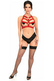 Daisy Corsets BOXED Dark Red Stretchy Body Harness w/Gold Hardware - Daisy Corsets