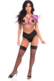 Daisy Corsets Fuchsia Holo Shoulder Fringe Body Harness - Daisy Corsets