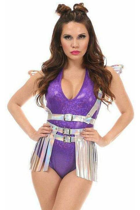 Daisy Corsets Silver Hologram Fringe Mini Skirt - Daisy Corsets - Flyclothing LLC