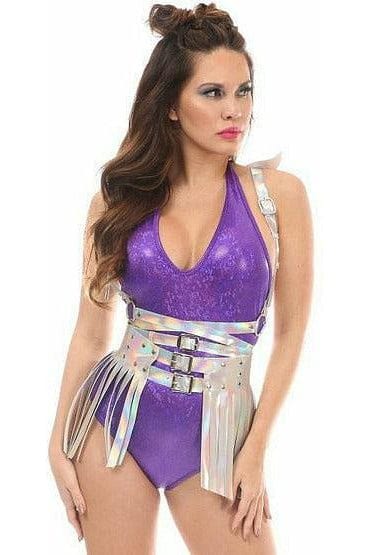 Daisy Corsets Silver Hologram Fringe Mini Skirt - Daisy Corsets