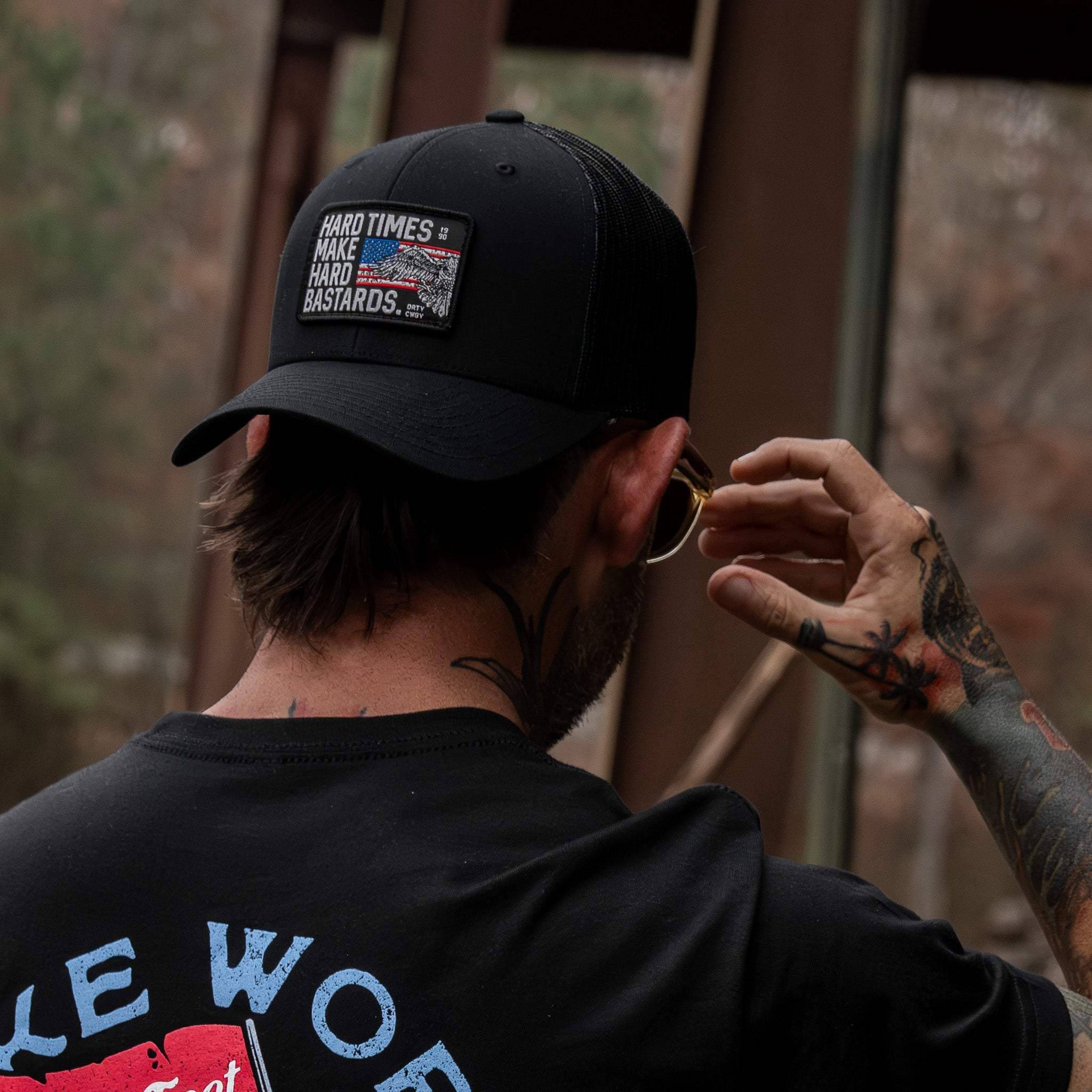 Hard Times Make Hard Bastards Patch Snapback Hat - DIRTY COWBOY USA - Flyclothing LLC
