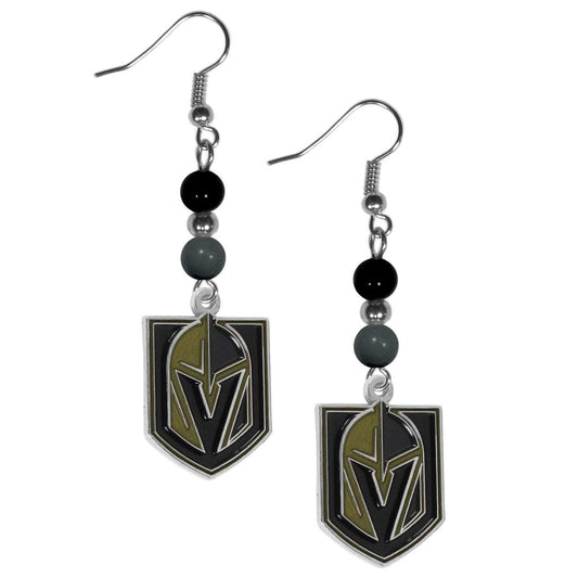 Vegas Golden Knights Fan Bead Dangle Earrings - Vegas Golden Knights - Flyclothing LLC