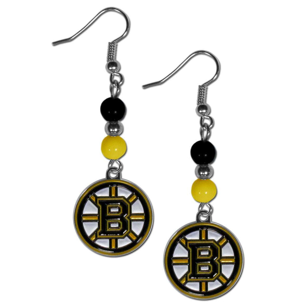 Boston Bruins Fan Bead Dangle Earrings - Boston Bruins - Flyclothing LLC