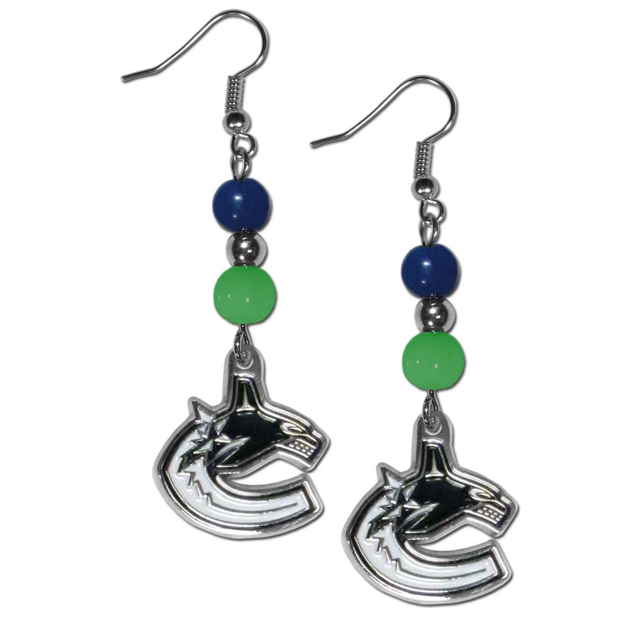 Vancouver Canucks Fan Bead Dangle Earrings - Vancouver Canucks - Flyclothing LLC