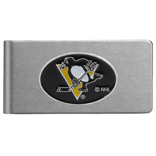 Pittsburgh Penguins Brushed Metal Money Clip - Pittsburgh Penguins - Flyclothing LLC