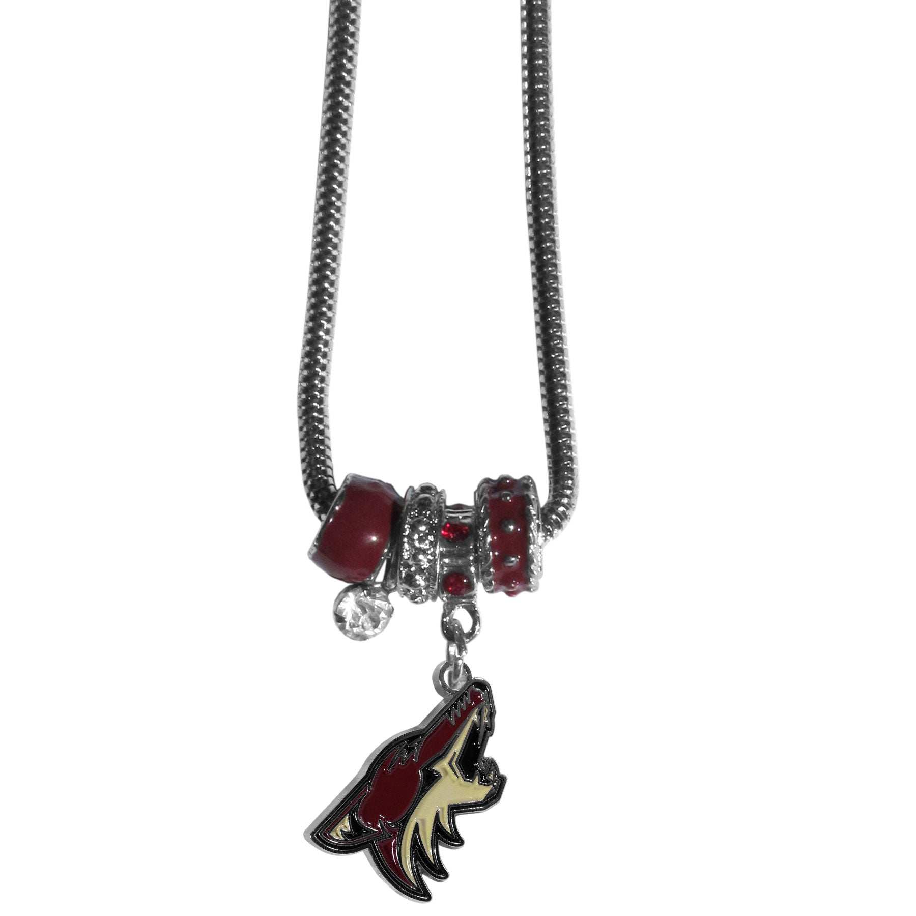 Arizona Coyotes Euro Bead Necklace - Arizona Coyotes - Flyclothing LLC