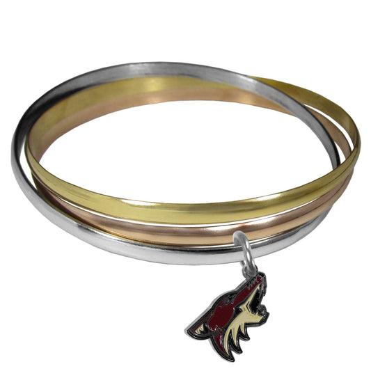 Arizona Coyotes Tri-color Bangle Bracelet - Arizona Coyotes - Flyclothing LLC