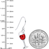 Stainless Steel Red Wine Glass Earrings