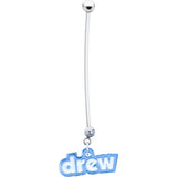 Custom Flexible PTFE Blue Personalized Name Pregnancy Belly Ring