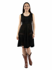 Honey creek Black 100% rayon Short tank dress