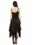 Honey Creek 100% rayon Black Emb.dress w/handkerchief bottom
