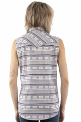 Scully Leather Purple Sleeveless Top Southwest Print - HC1005-PUR - Scully Leather - Flyclothing LLC