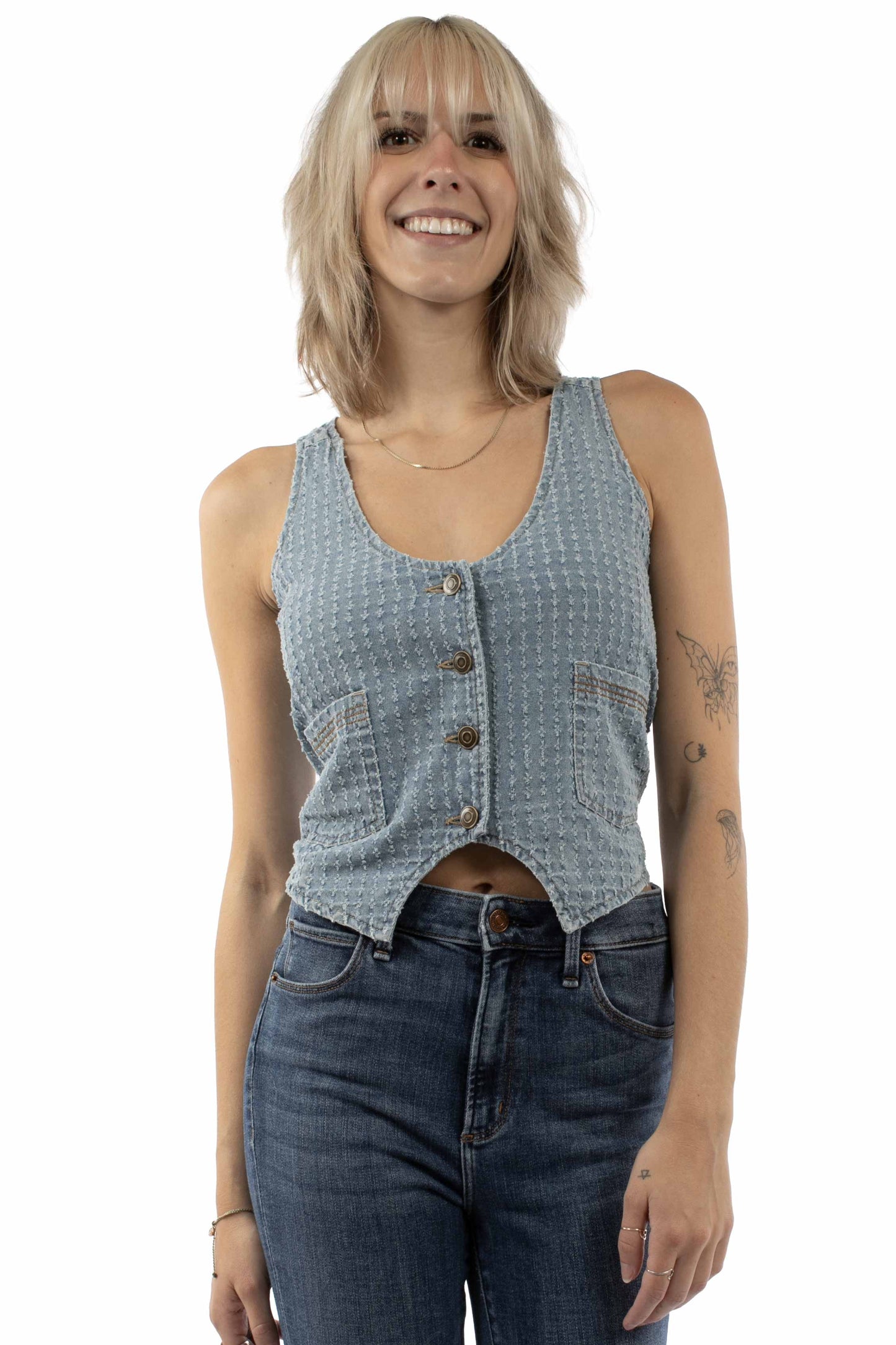 Scully Leather Light Blue Laser Cut Vest - HC1009-LBL - Scully Leather - Flyclothing LLC