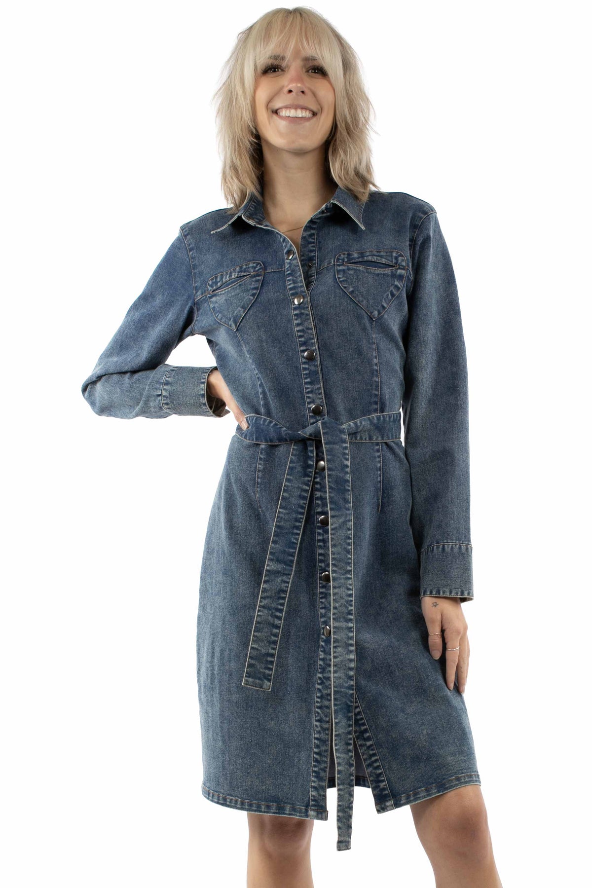 Scully Denim Heart Pocket Denim Dress