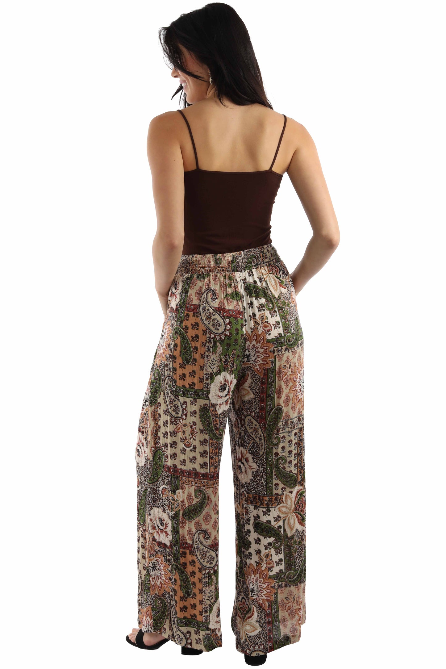 Scully Leather Loden Tie Front Palazzo Pant - HC1043-LOD - Scully Leather - Flyclothing LLC