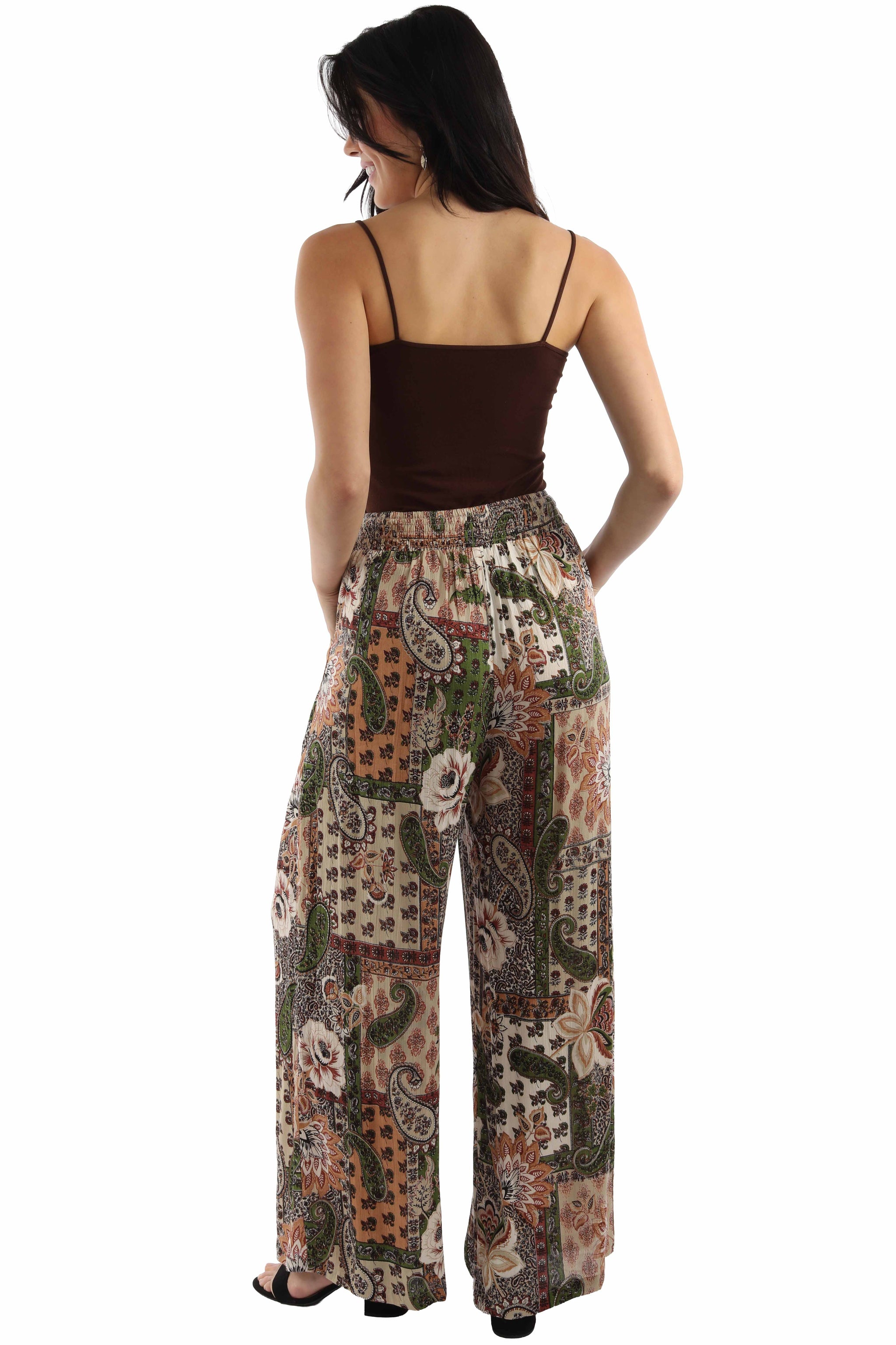 Scully Leather Loden Tie Front Palazzo Pant - HC1043-LOD - Scully Leather - Flyclothing LLC