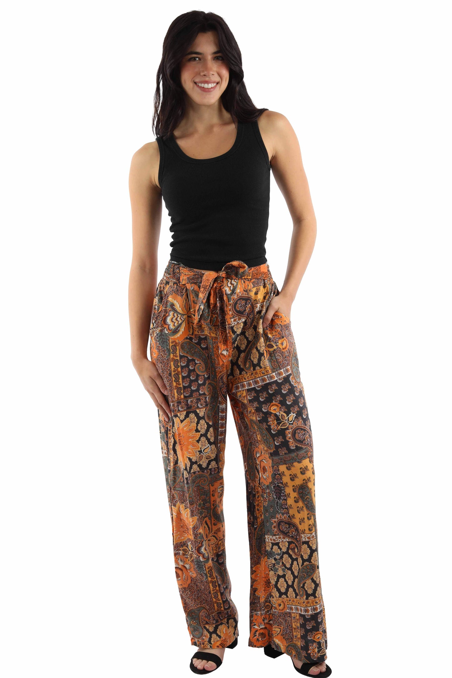 Scully Leather Sunset Tie Front Palazzo Pant - HC1043-SST - Scully Leather - Flyclothing LLC