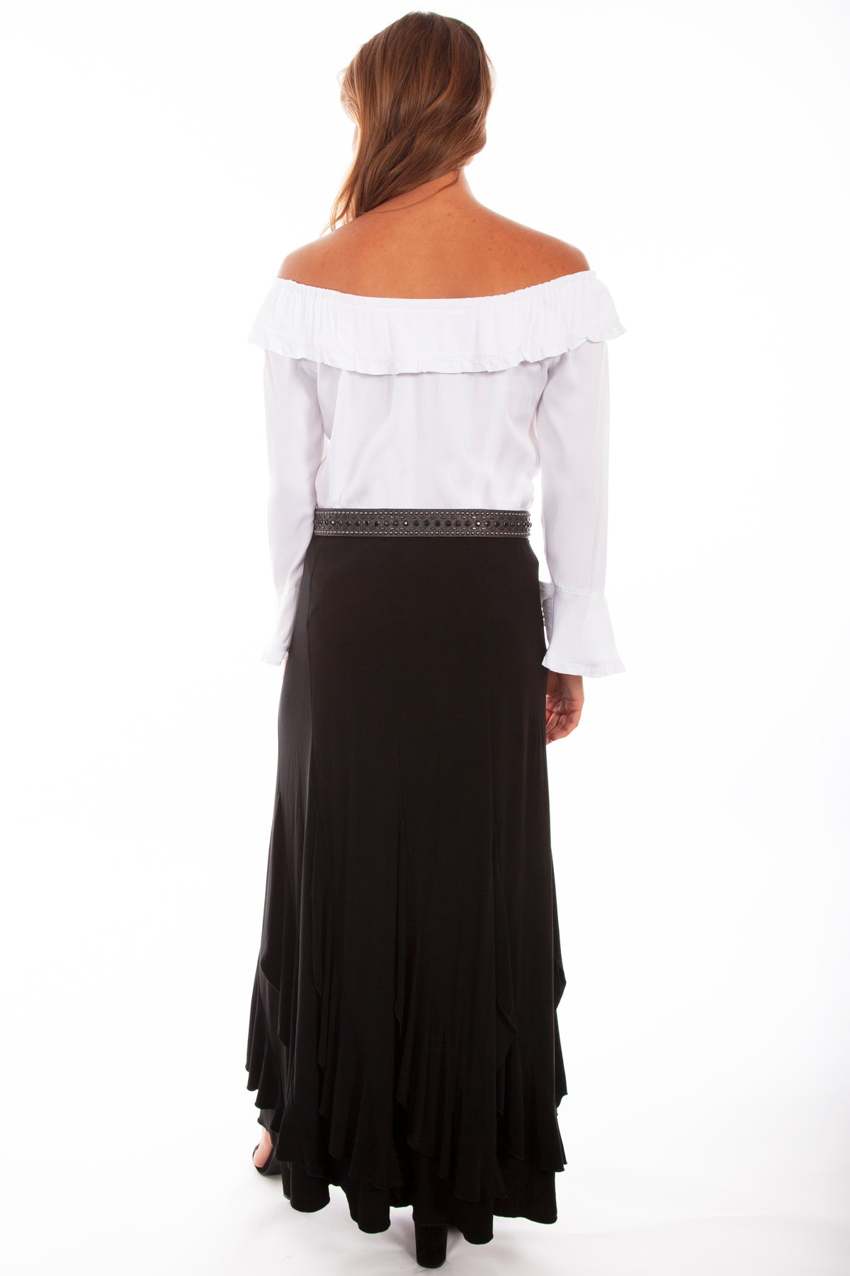 Scully Black Ruffled Gord Skirt