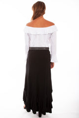Scully Black Ruffled Gord Skirt