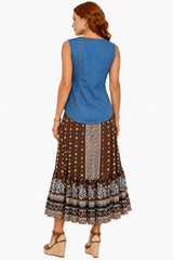 Scully Brown Rayon Printed Skirt