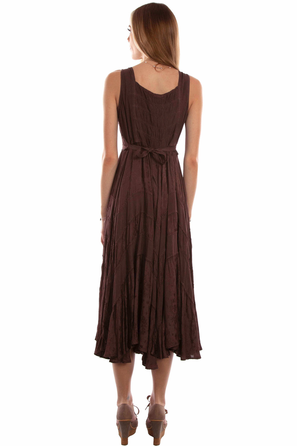 honey creek chocolate 100% rayon lace front dress - Scully Leather - Flyclothing LLC