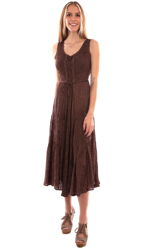 honey creek chocolate 100% rayon lace front dress