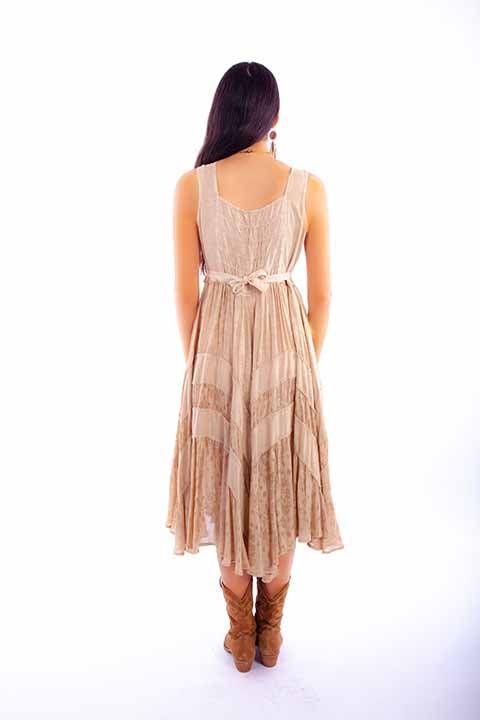 Scully Leather Lt Latte Lace Front Dress - Scully Leather