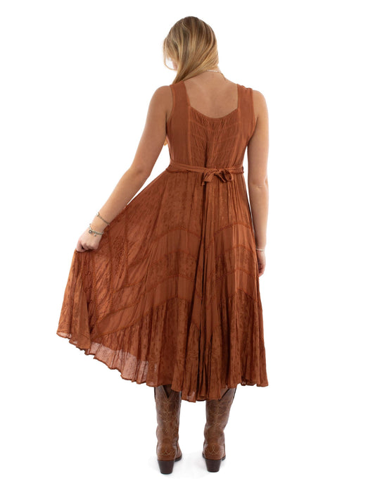Honey Creek Rust Lace Front Dress - Scully Leather
