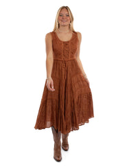 Honey Creek Rust Lace Front Dress - Scully Leather