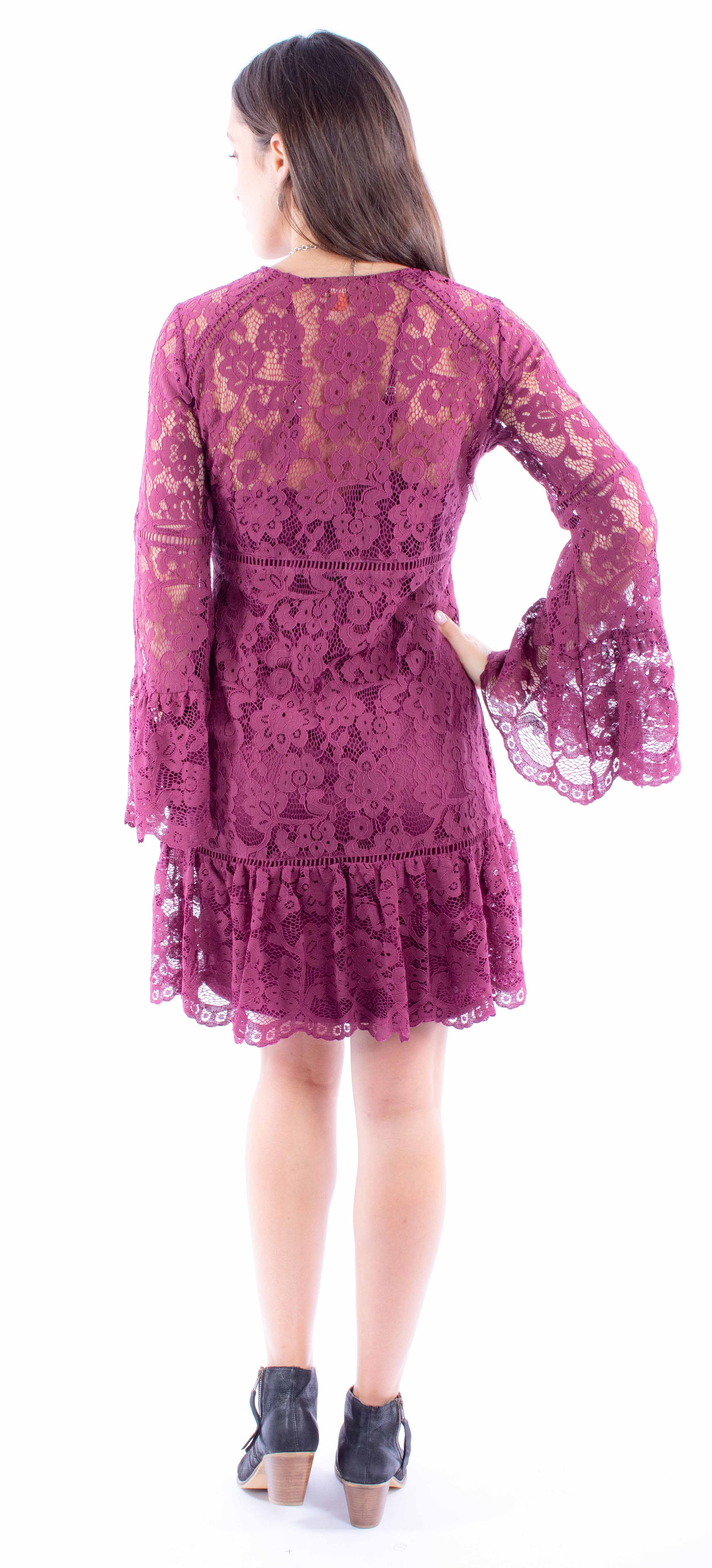 Scully Leather Honey Creek Lace Dress W/Flare Sleeves
