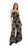 honey creek black bandana print jumpsuit ruffle top - Scully Leather