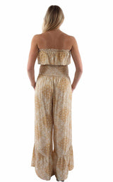 Honey creek toffee bandana print jumpsuit ruffle top - Scully Leather - Flyclothing LLC