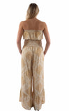 Honey creek toffee bandana print jumpsuit ruffle top - Scully Leather