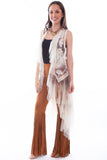 Honey creek silver snake printed emb tulle layered duster - Scully Leather