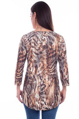 Honey creek tan microfiber print reversible top - Scully Leather - Flyclothing LLC