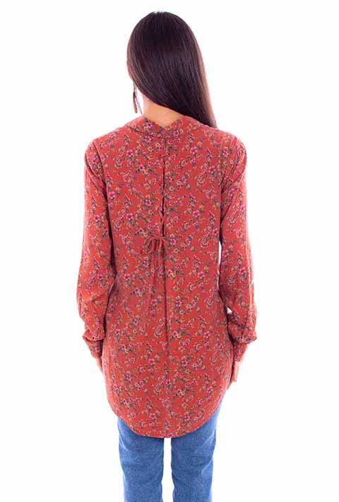 Scully Leather Rust Printed Ditsy Floral Top