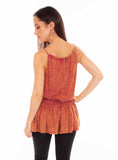 Honey creek burgundy acid wash tank top - Scully Leather