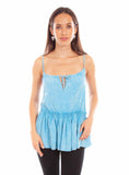 Honey creek turquoise acid wash tank top - Scully Leather