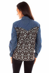 Scully Leather Womens Denim Western Button-Down Shirt - Scully Leather - Flyclothing LLC