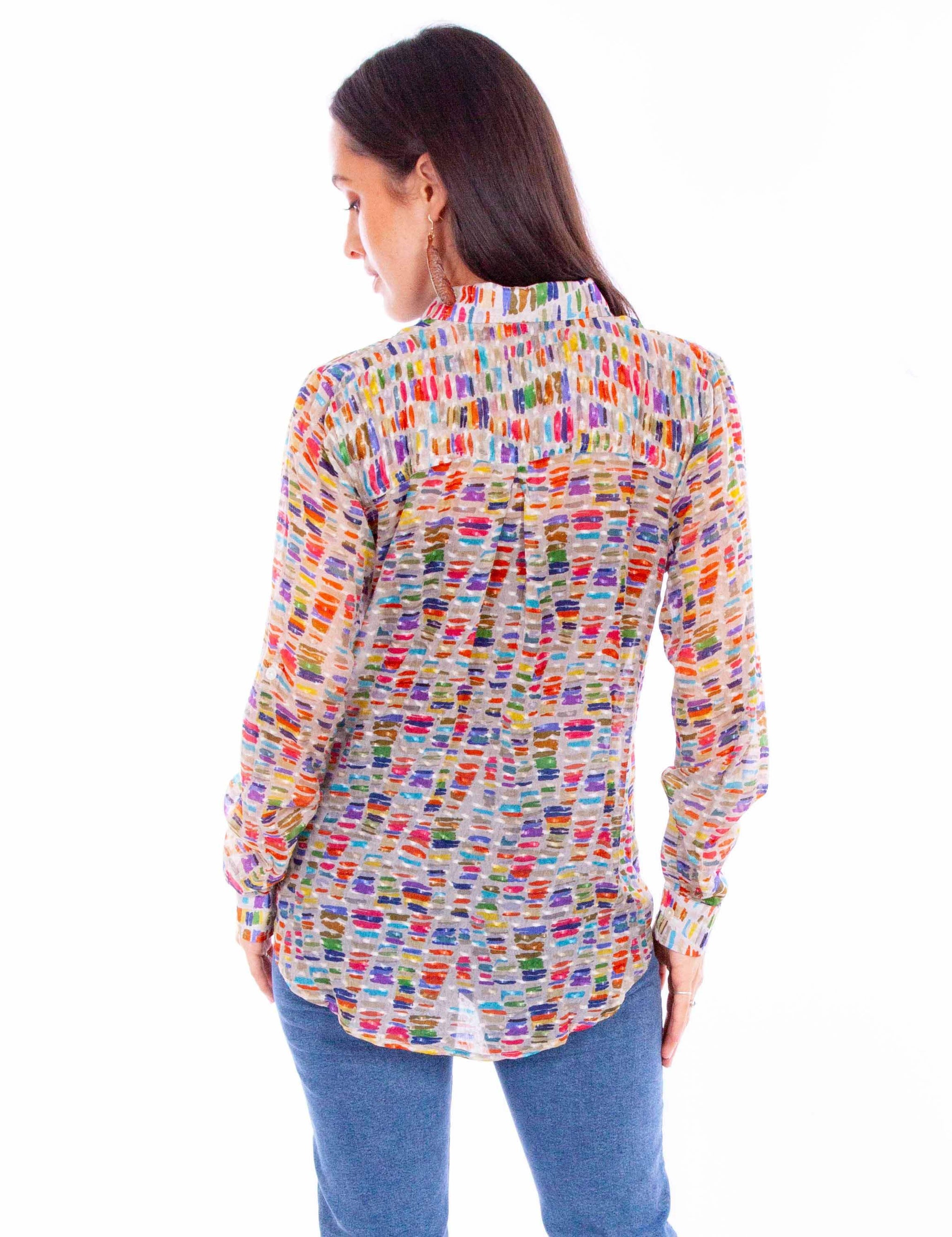 Honey creek multi button up collared blouse - Scully Leather - Flyclothing LLC