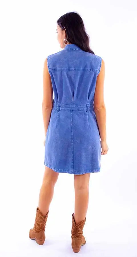 Scully Leather Blue Sleeveless Denim Dress - Scully Leather - Flyclothing LLC