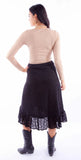 Scully Leather Black Lace Skirt W/Ruffle Bottom - Scully Leather