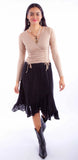 Scully Leather Black Lace Skirt W/Ruffle Bottom - Scully Leather