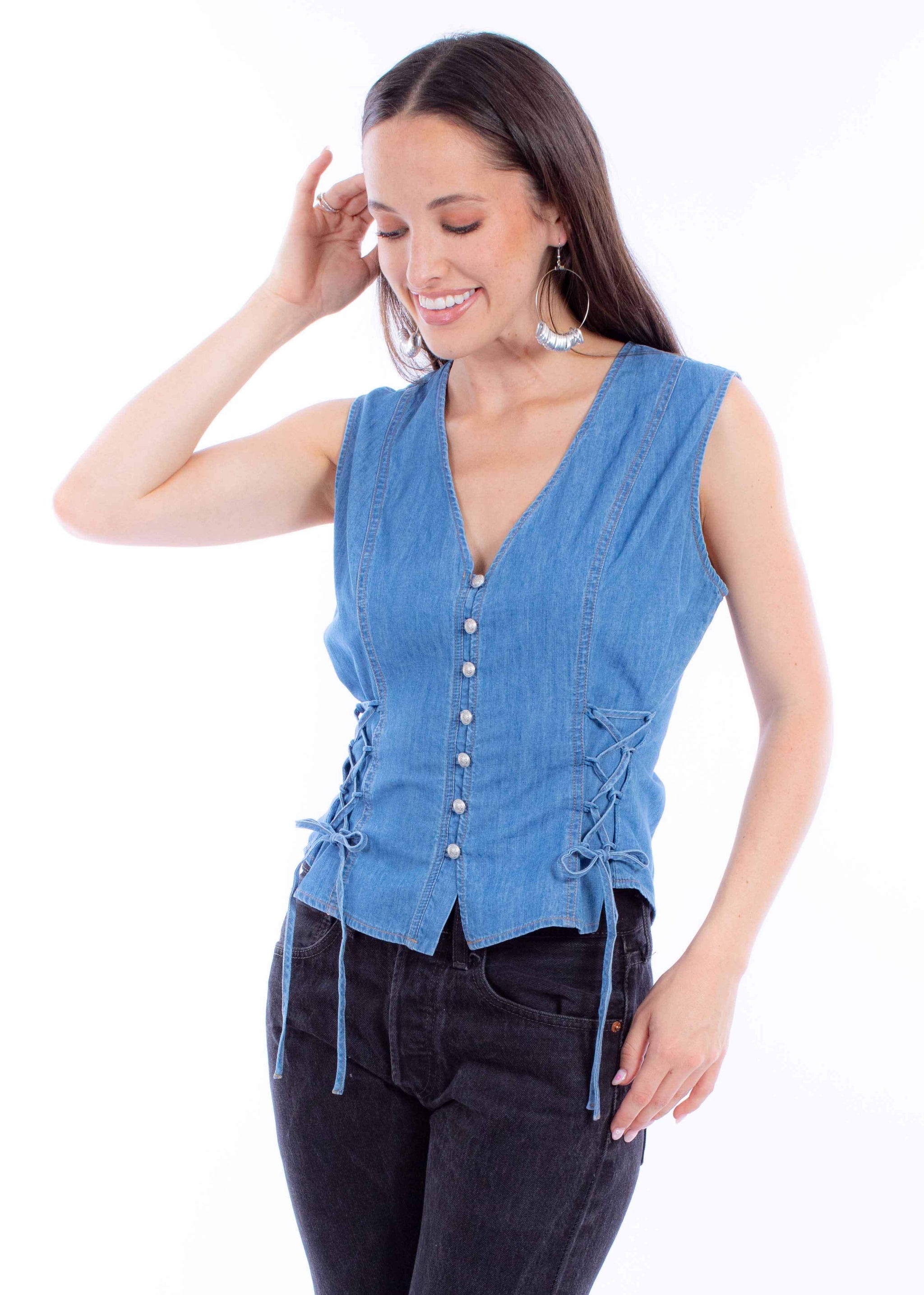 Scully Leather Honey Creek Vest With Side Lace Up - Scully Leather - Flyclothing LLC