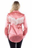 Scully Leather Honey Creek Solid Blouse With Piping/Fringe - Scully Leather